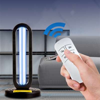 Home disinfection light with ultraviolet 254nm 185nm ozone germicidal uv-c light 38w with remote control for home